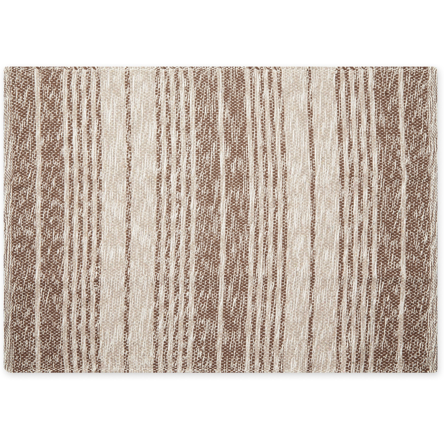 RUSTIC STRIPE - LEATHER BROWN - 2 X 3 FT