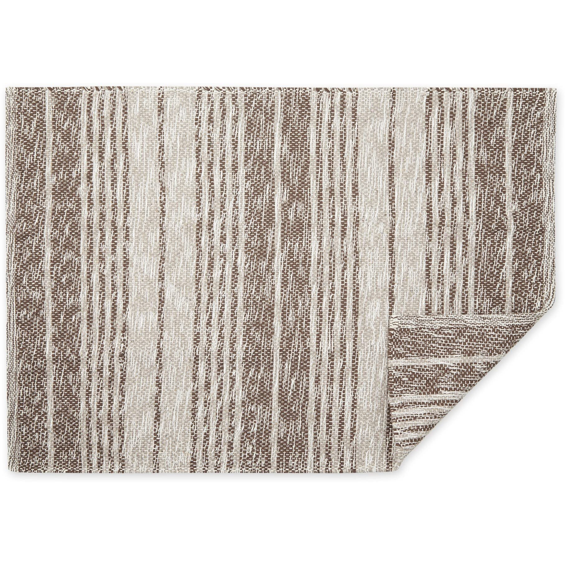 RUSTIC STRIPE - LEATHER BROWN - 2 X 3 FT