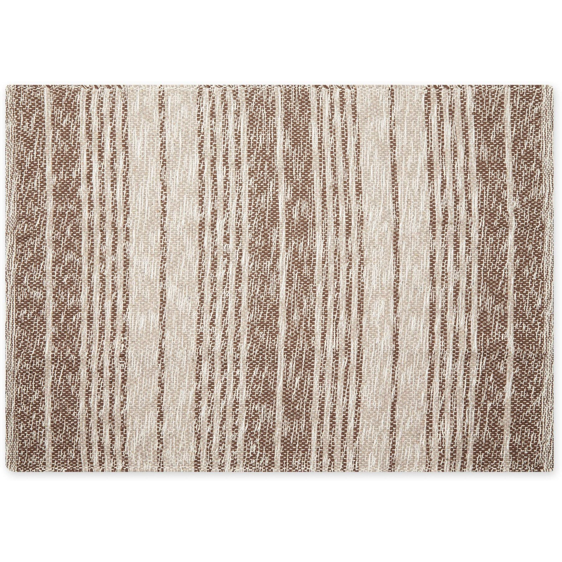 RUSTIC STRIPE - LEATHER BROWN - 2 X 3 FT