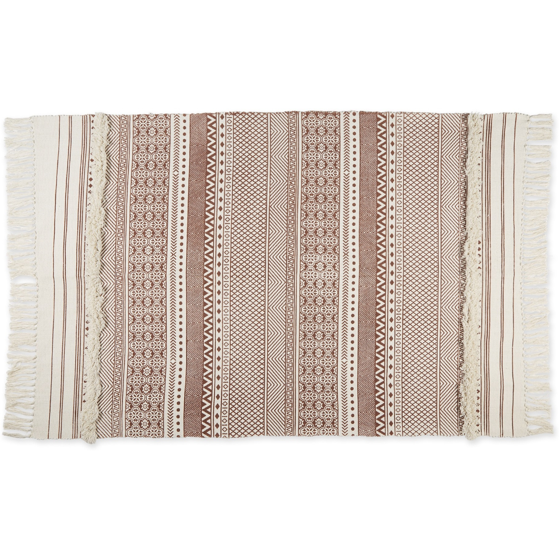 SHABBY CHIC TEXTURED FRINGE - CINNAMON - 4 X 6 FT