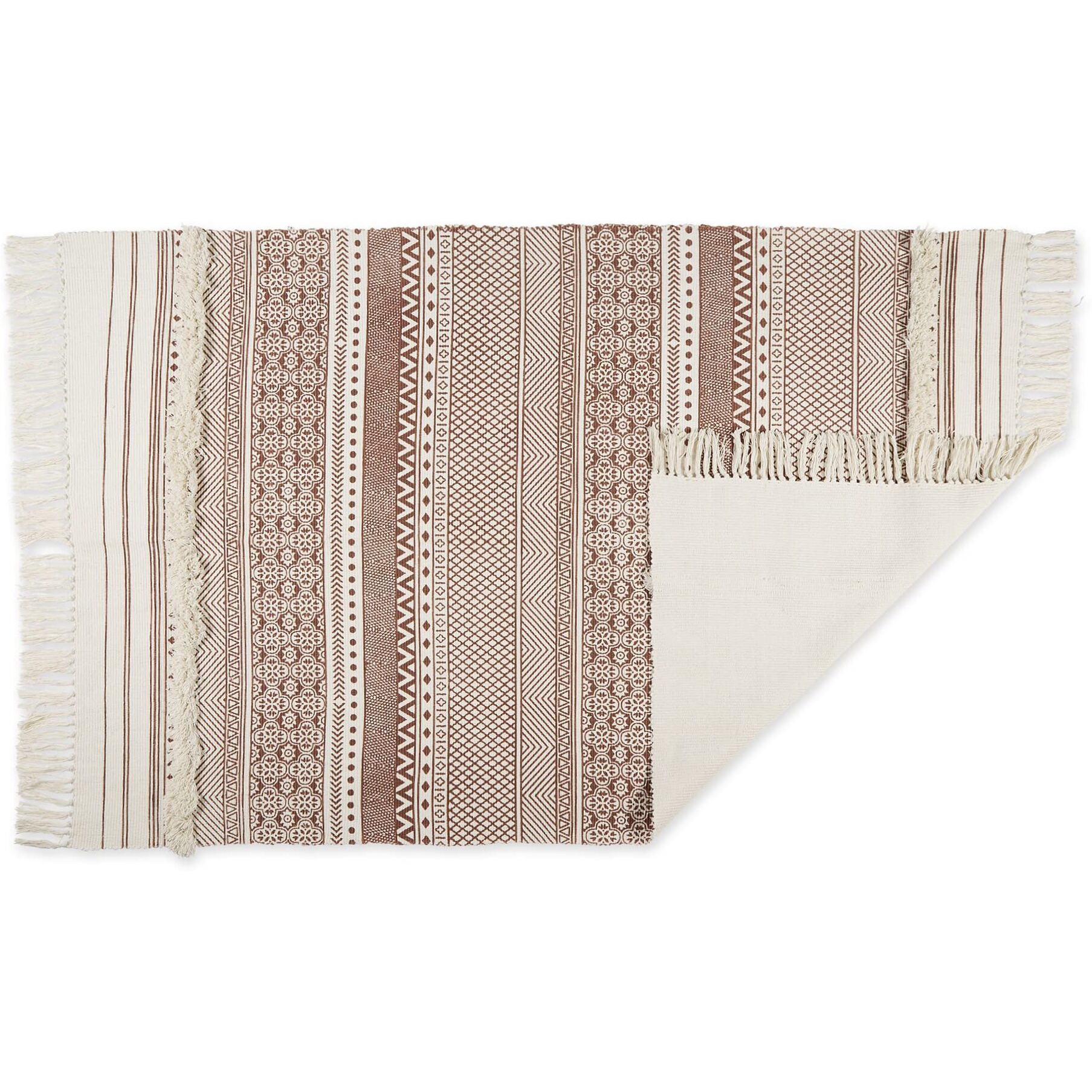 SHABBY CHIC TEXTURED FRINGE - CINNAMON - 4 X 6 FT