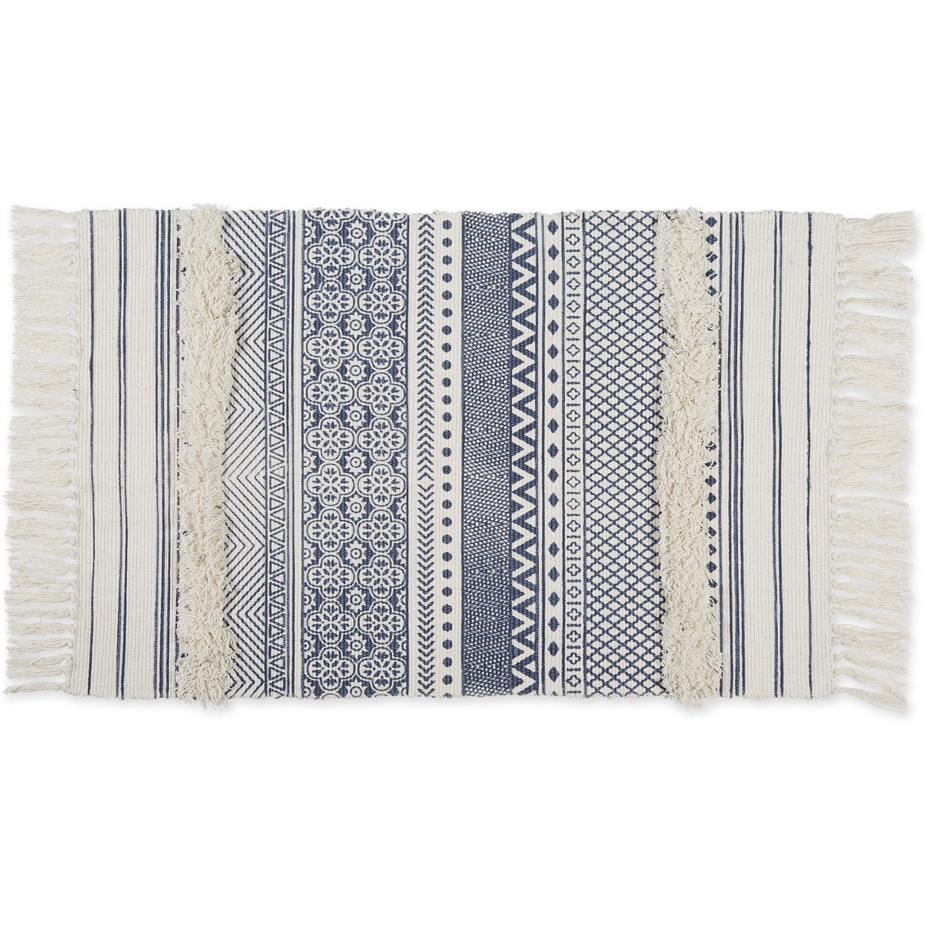 SHABBY CHIC TEXTURED FRINGE - FRENCH BLUE - 2 X 3 FT
