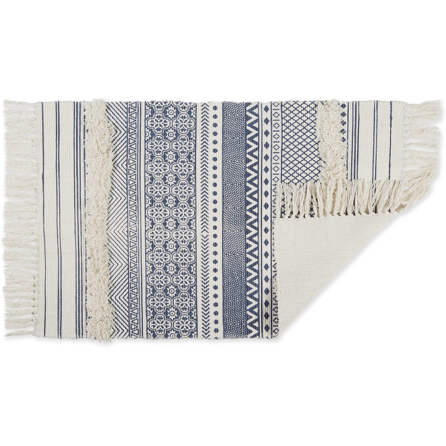 SHABBY CHIC TEXTURED FRINGE - FRENCH BLUE - 2 X 3 FT