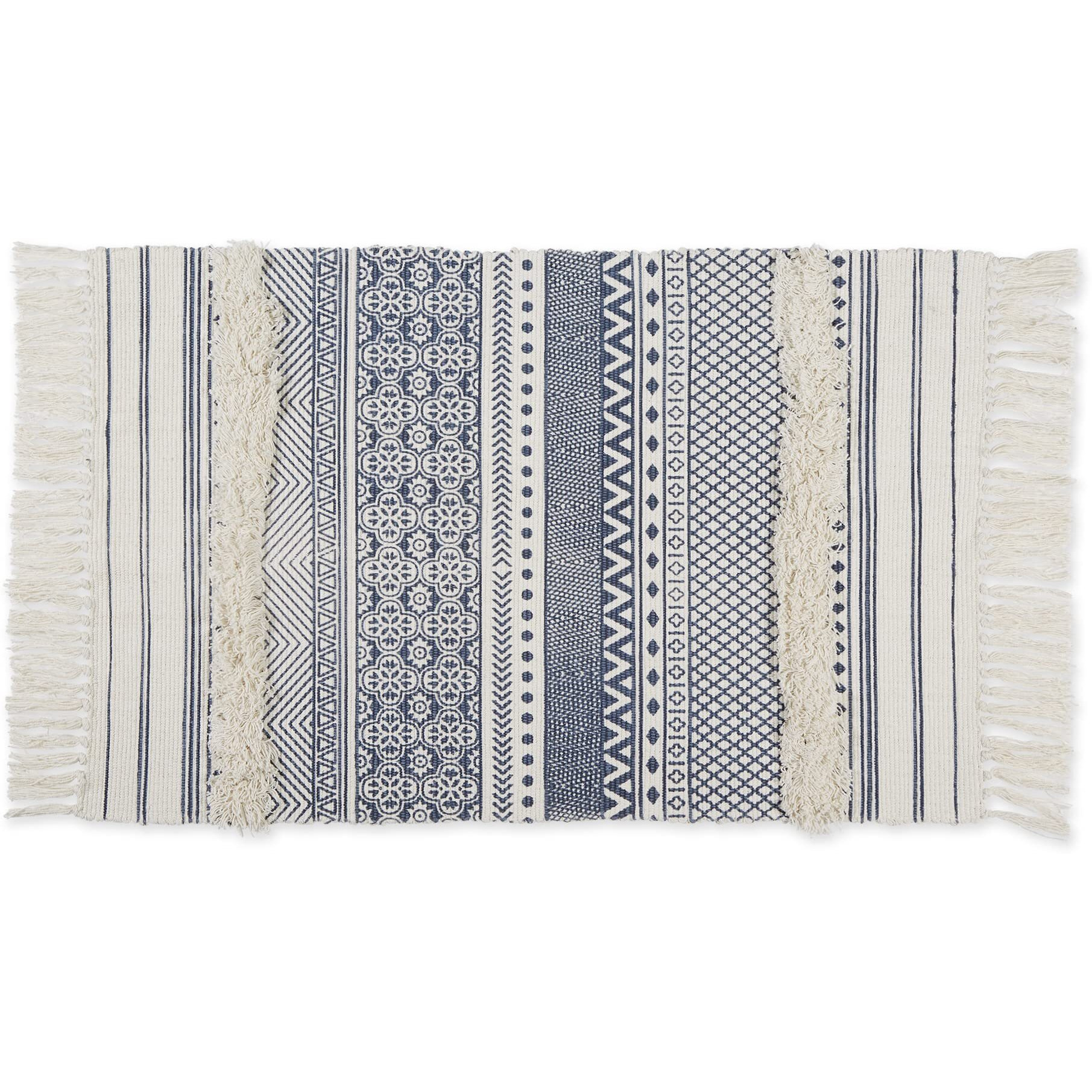 SHABBY CHIC TEXTURED FRINGE - FRENCH BLUE - 2 X 3 FT
