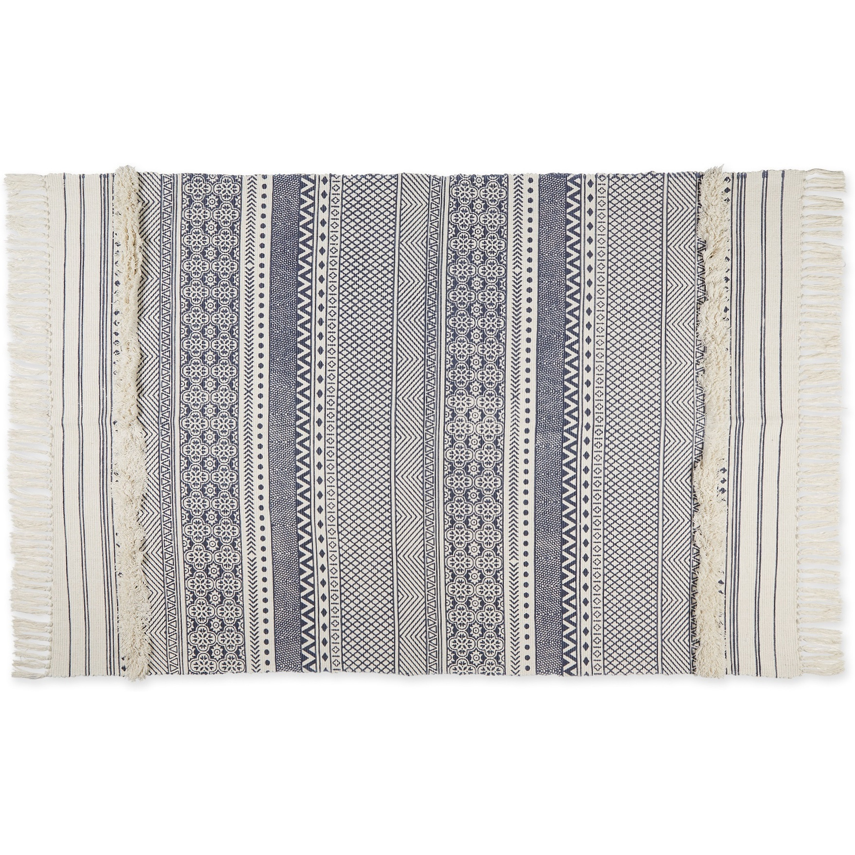 SHABBY CHIC TEXTURED FRINGE - FRENCH BLUE - 4 X 6 FT