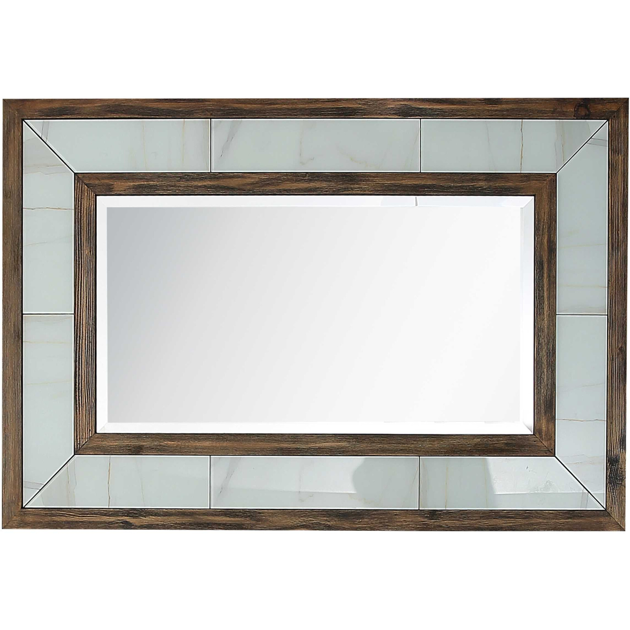 47" Brown Accent Wood Mirror