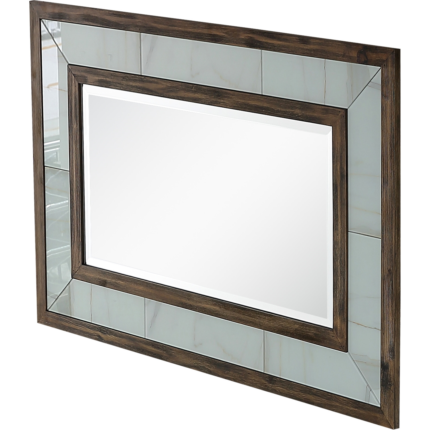 47" Brown Accent Wood Mirror