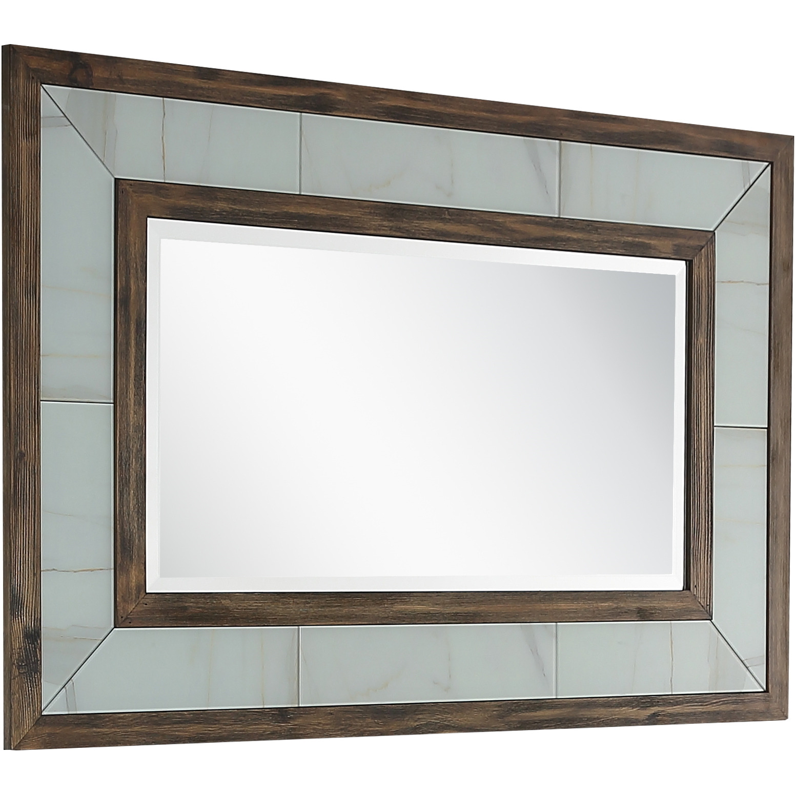 47" Brown Accent Wood Mirror