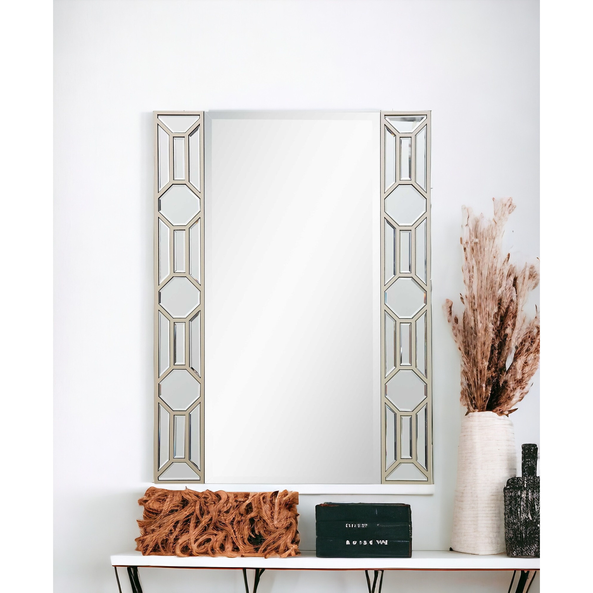 35" Champagne Accent Wood Framed Mirror