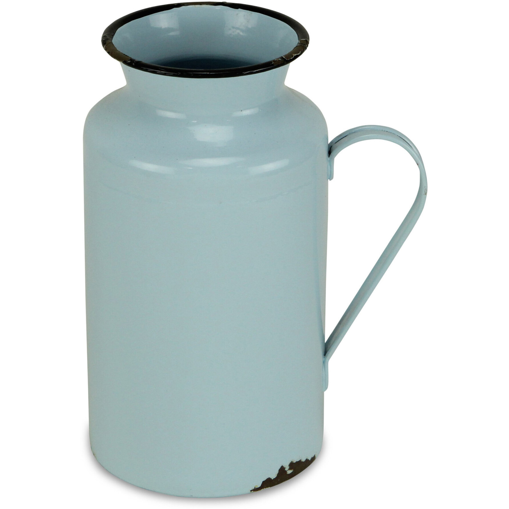 10" Blue and Black Metal Rustic Decorative Water Jug
