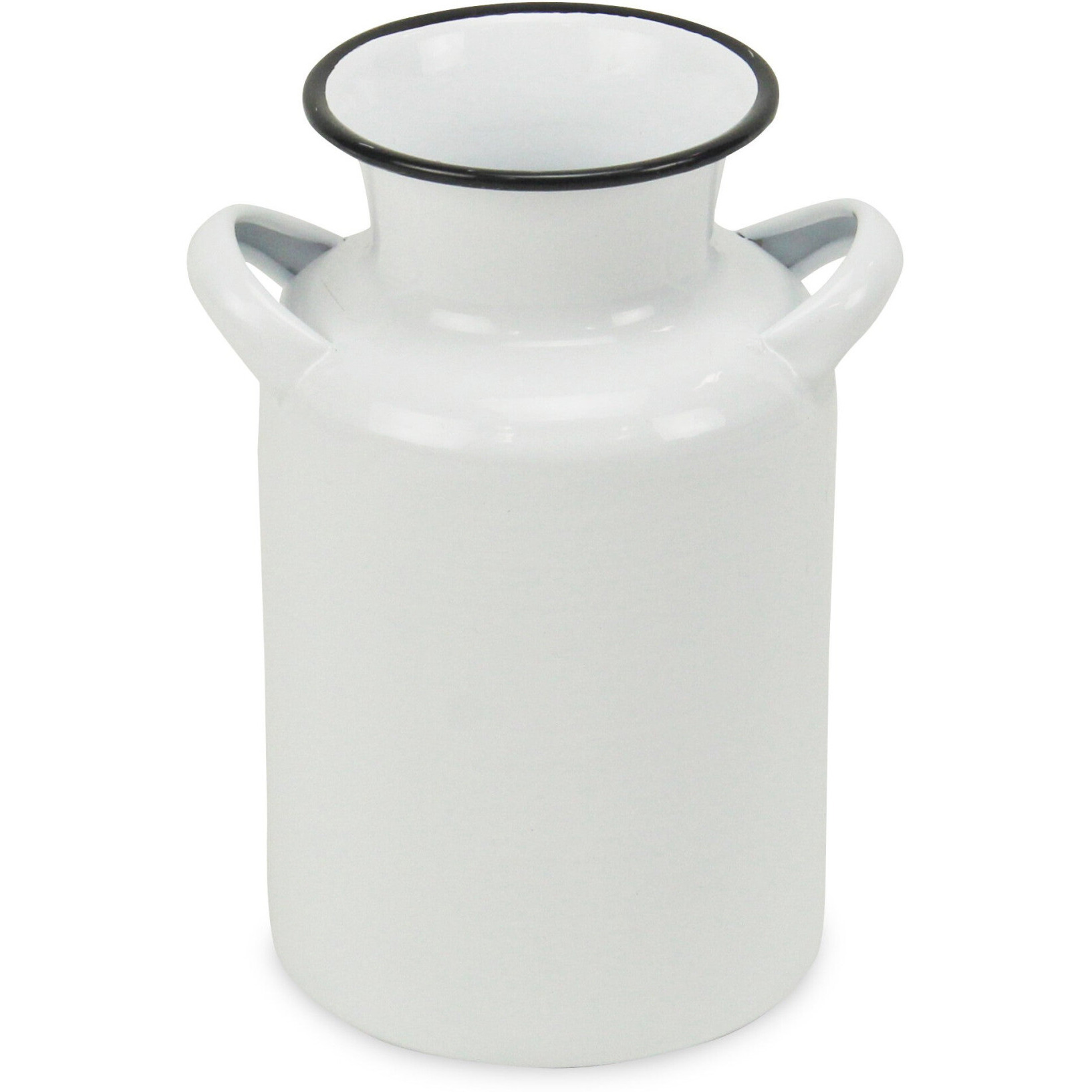 8" White and Black Rustic Cow Decorative Milk Jug