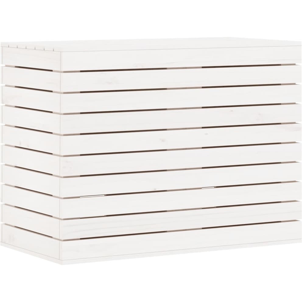 vidaXL Laundry Basket White 34.8&quotx17.3&quotx26" Solid Wood Pine