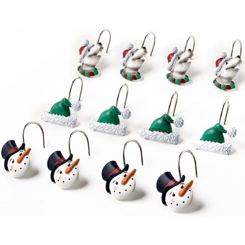 North Pole Friends Bath Collection - Set of 12 Shower Hooks