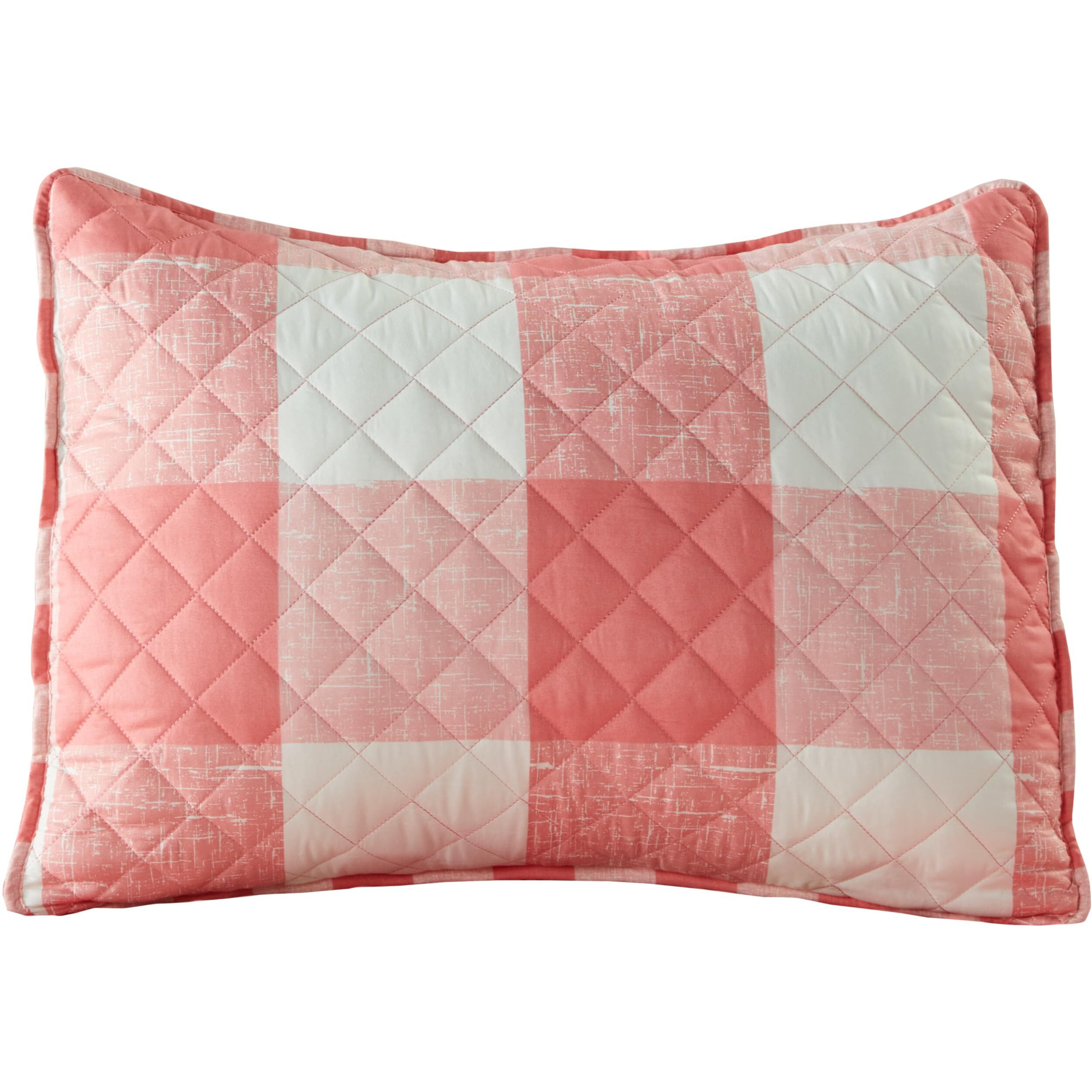 Spring Buffalo Check Bedspread Ensemble - Sham Tea Rose