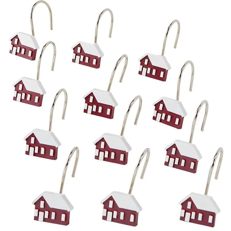 Winter Village Bath Collection - Set of 12 Shower Hooks