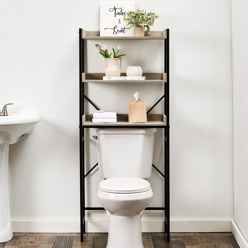 Farmhouse Bathroom Collection - Over Toilet Tower Gray