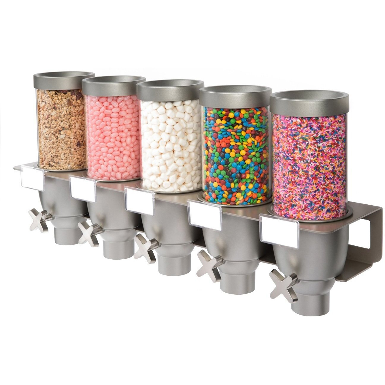 Rosseto EZ534 Five Container Spice and Powder Wall Mount Dispenser - 0.65 Gallon Each