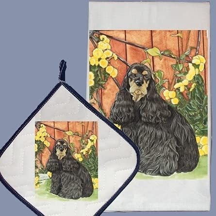 Pipsqueak Productions DP969 Cocker Spaniel Dish Towel And Pot Holder Set