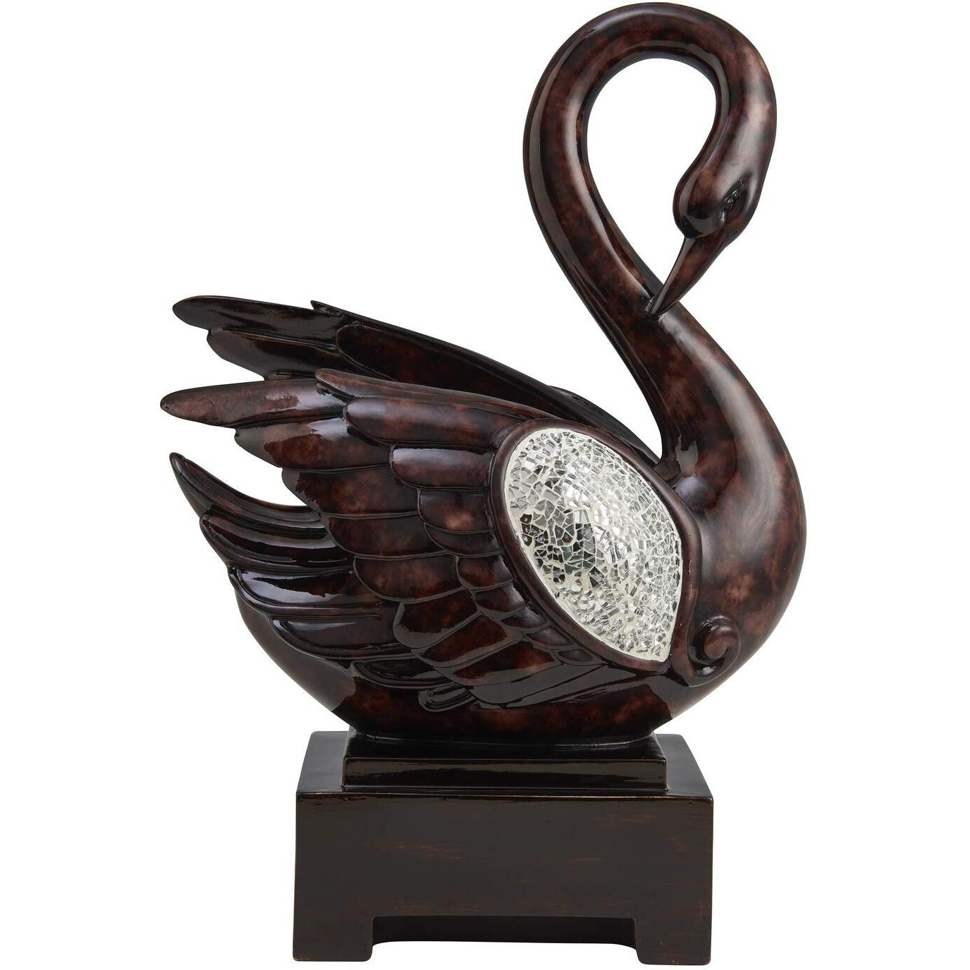 OK Lighting ORE-4299-D1 16.5 in. Folius Floral Foliage Swan Decorative Statue