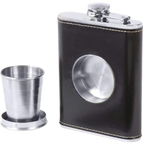 6.8oz Stainless Steel Flask With Built-in Cup