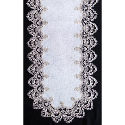 H8139-F2 Gold Lace Oval Runner  16 x 54 in.