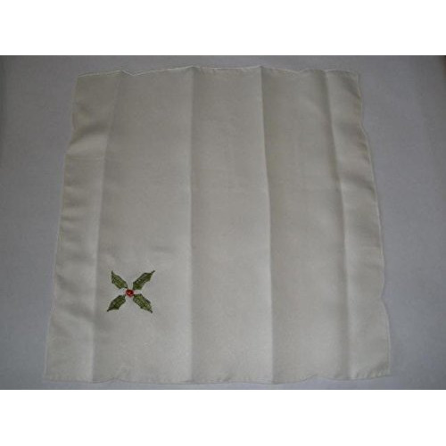 ZC09008-1717-4 Embroidered Christmas Ribbon Napkins