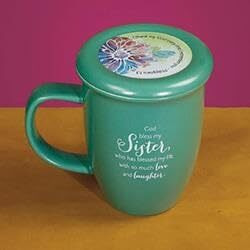 Cathedral Art-DBA Abbey Gift  Mug Grace Outpoured Sister Interior with Coaster Lid&44 Green & Light Green