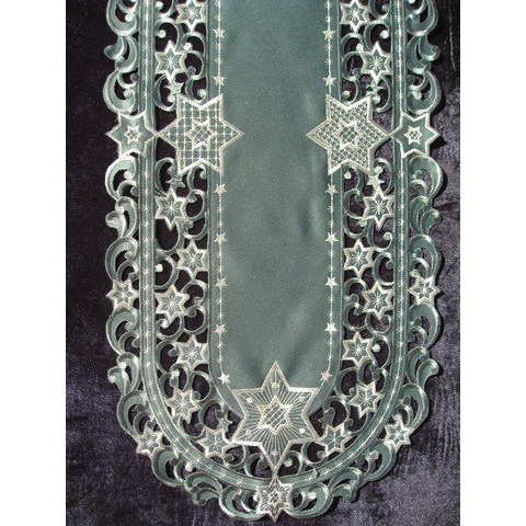 H9100-G Gold Star on Green Oval Placemat