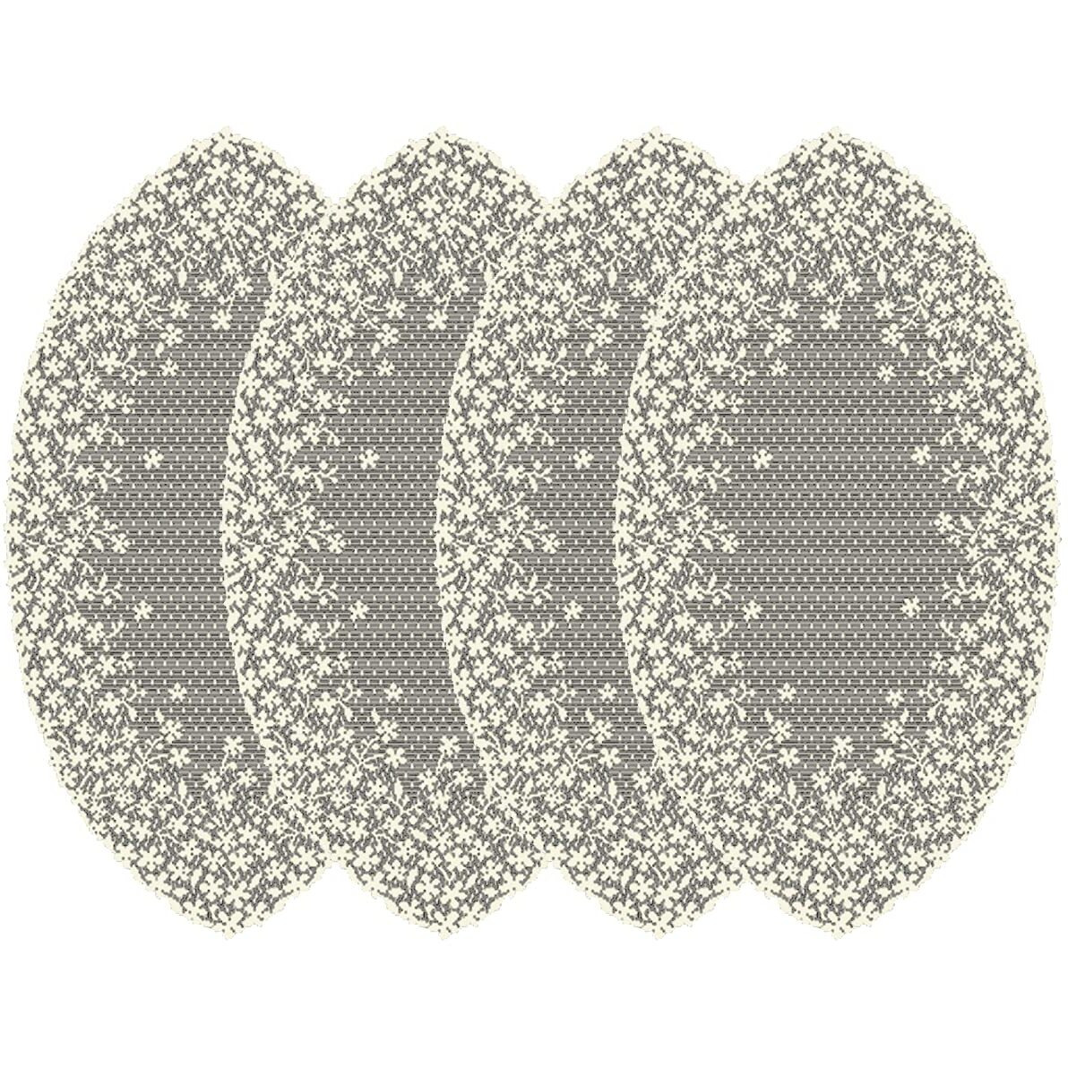 12 x 22 in. Blossom Doilies&44 Ecru - Set of 4