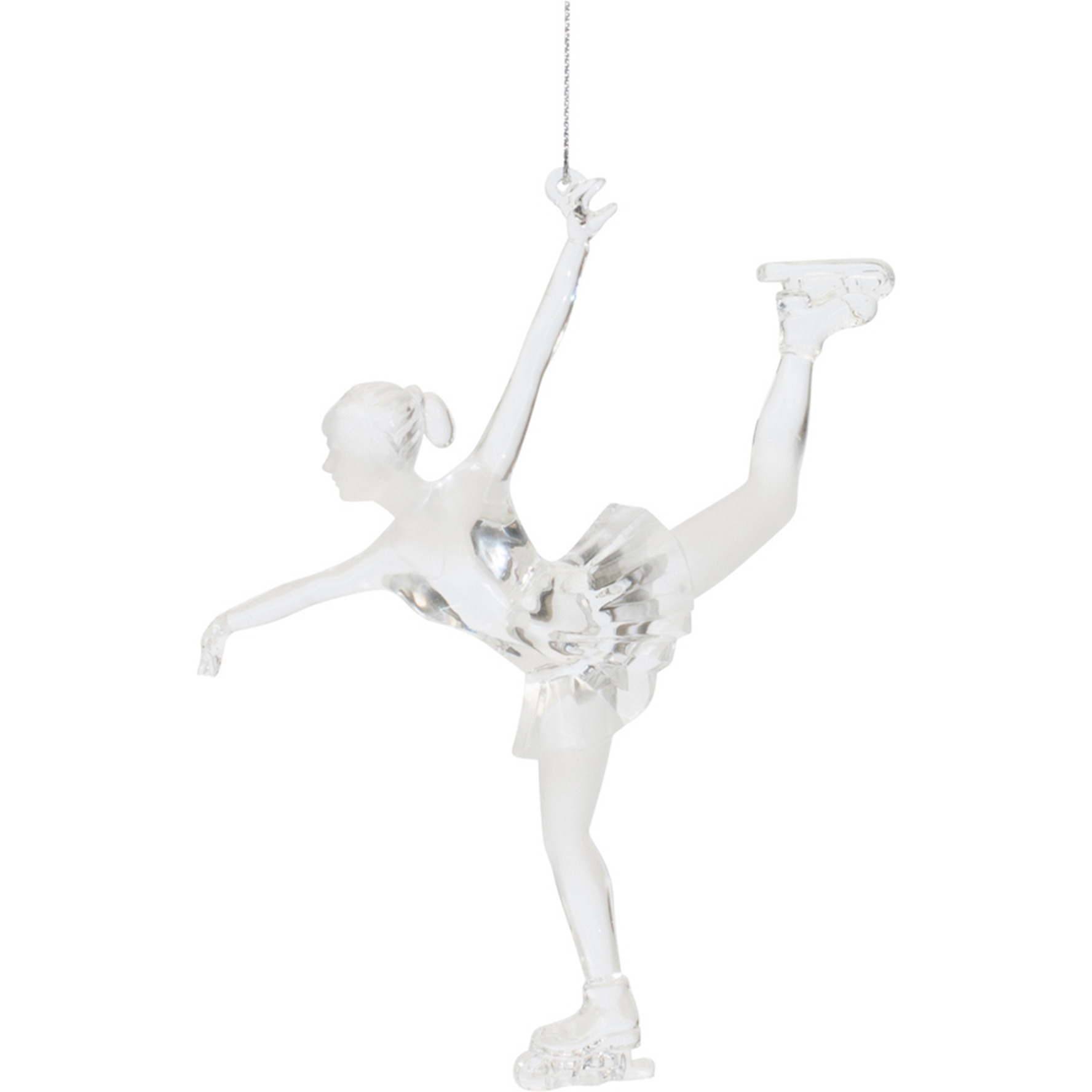 Clear Acrylic Ice Skater Ornament (Set of 4)