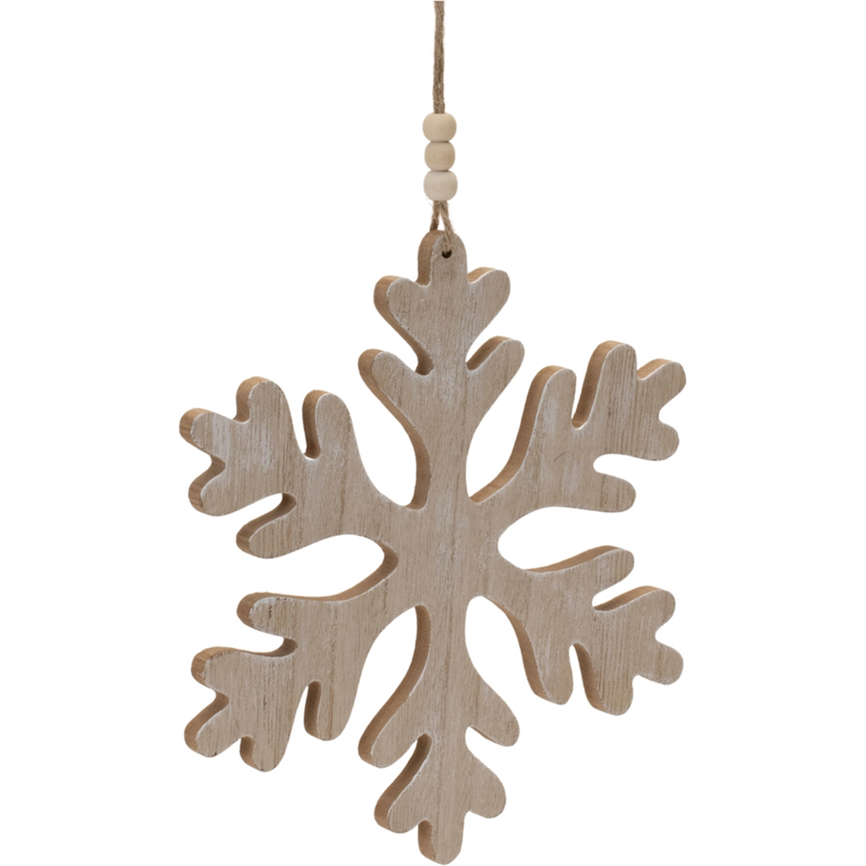 Traditional Wood Snowflake Ornament (Set of 12)