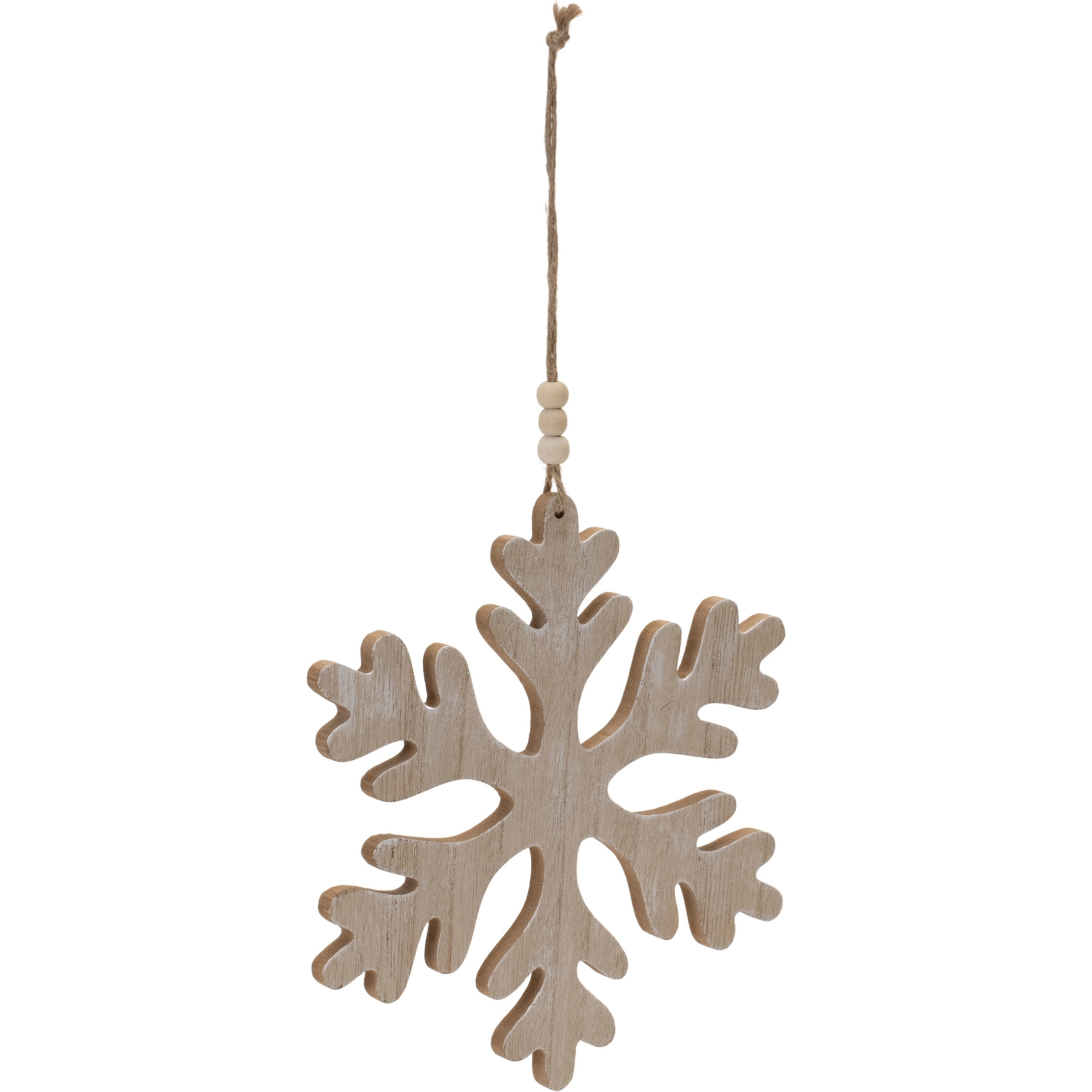 Traditional Wood Snowflake Ornament (Set of 12)