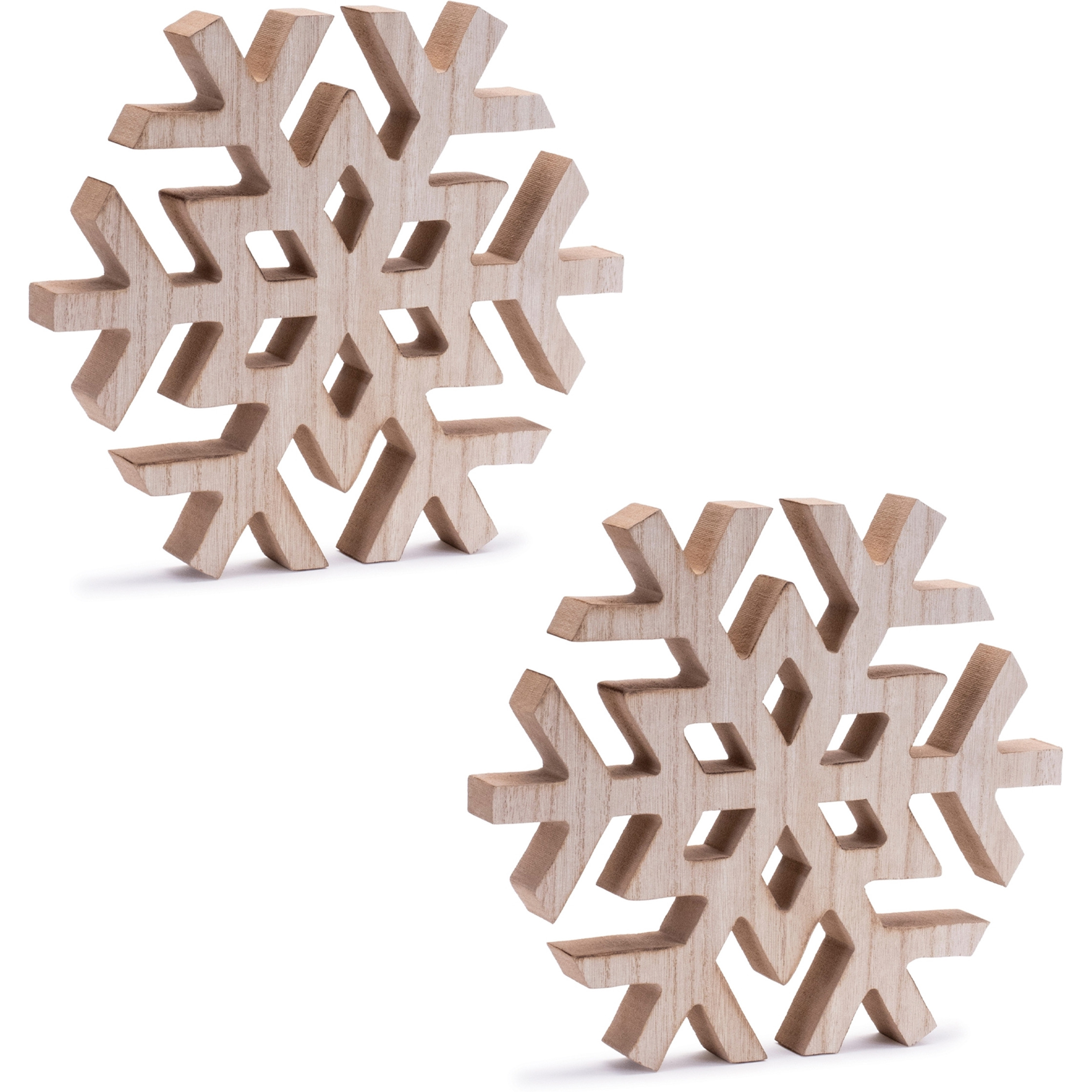 Natural Wood Snowflake (Set of 2)
