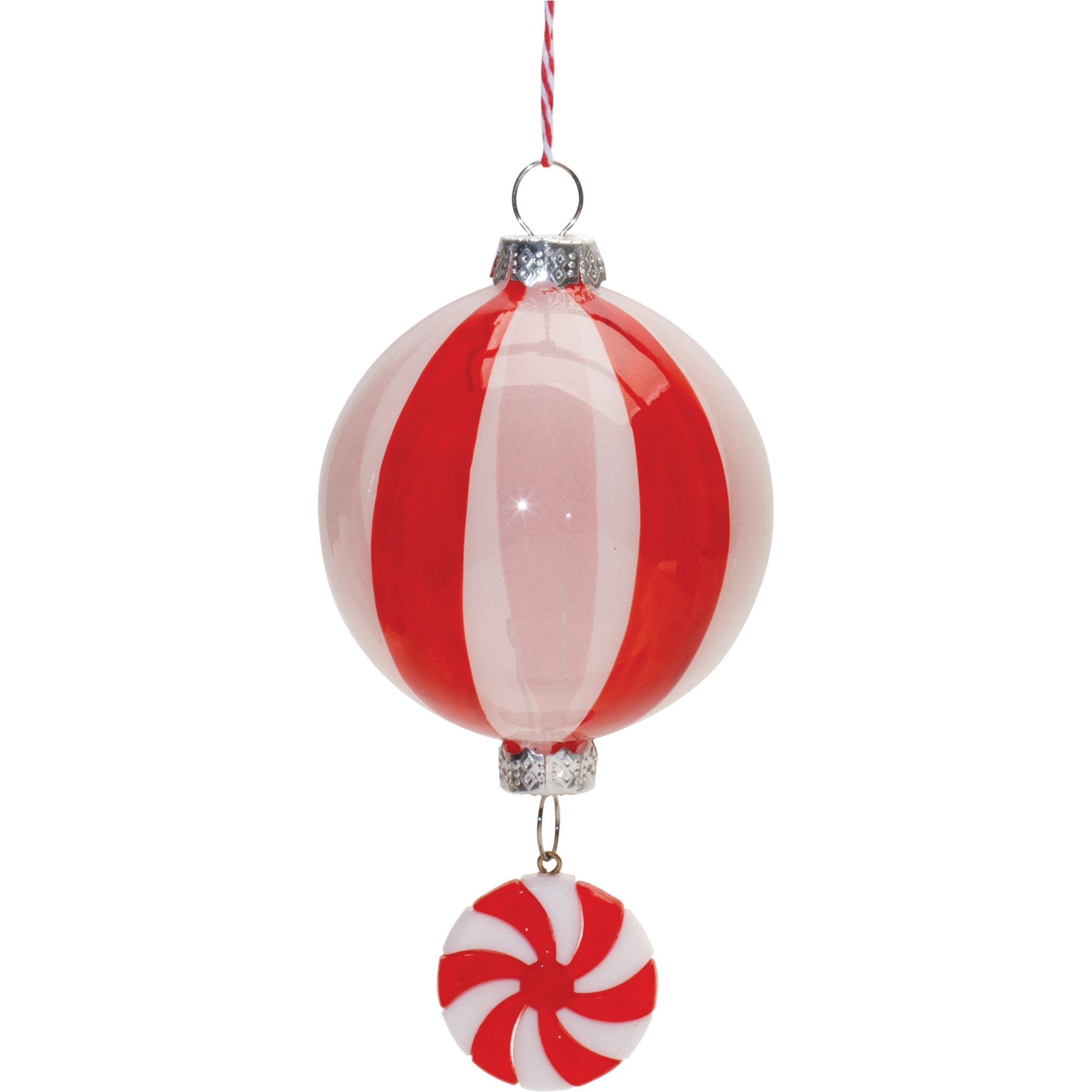 Glass Peppermint Drop Ornament (Set of 12)