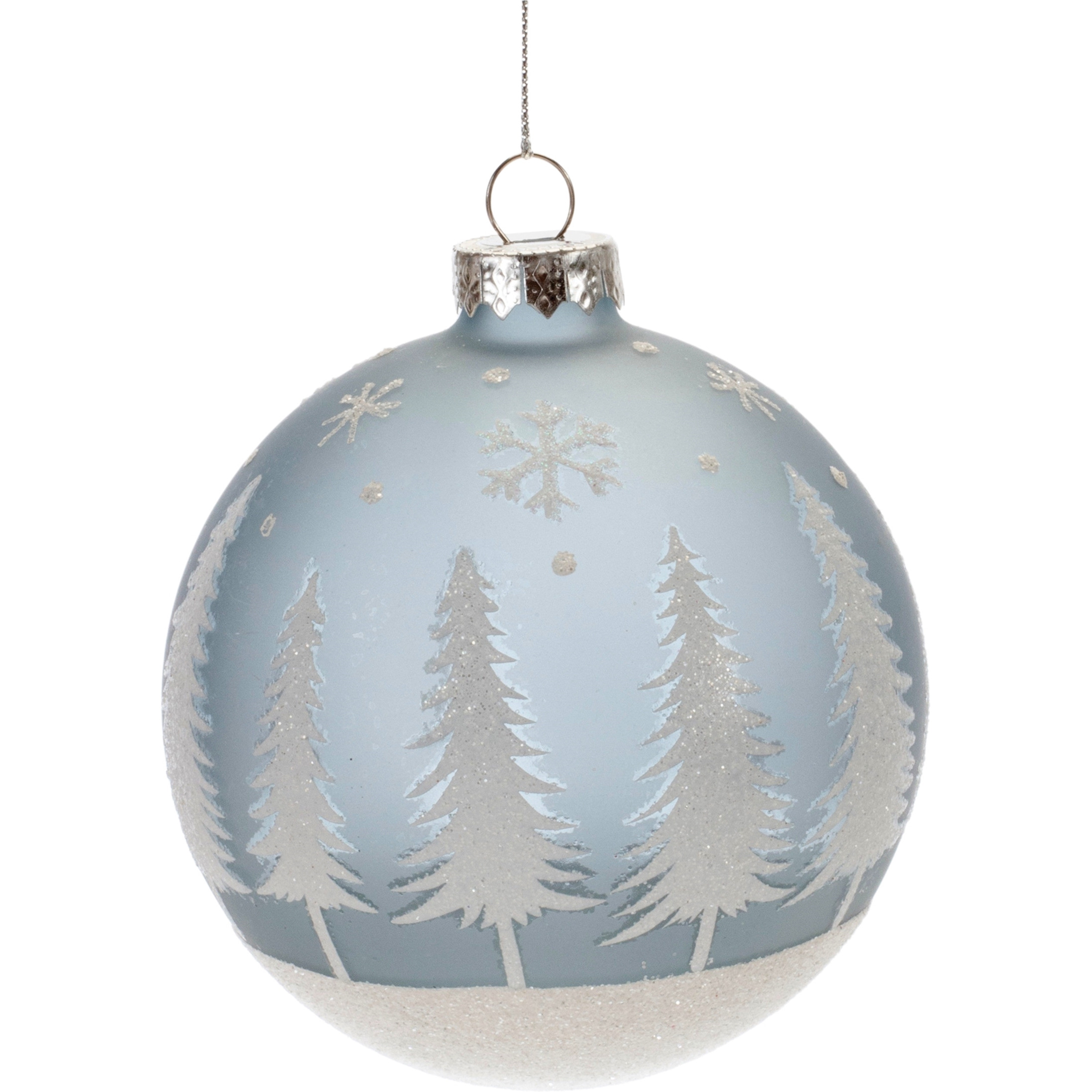 Frosted Forest and Village Ball Ornament (Set of 6)