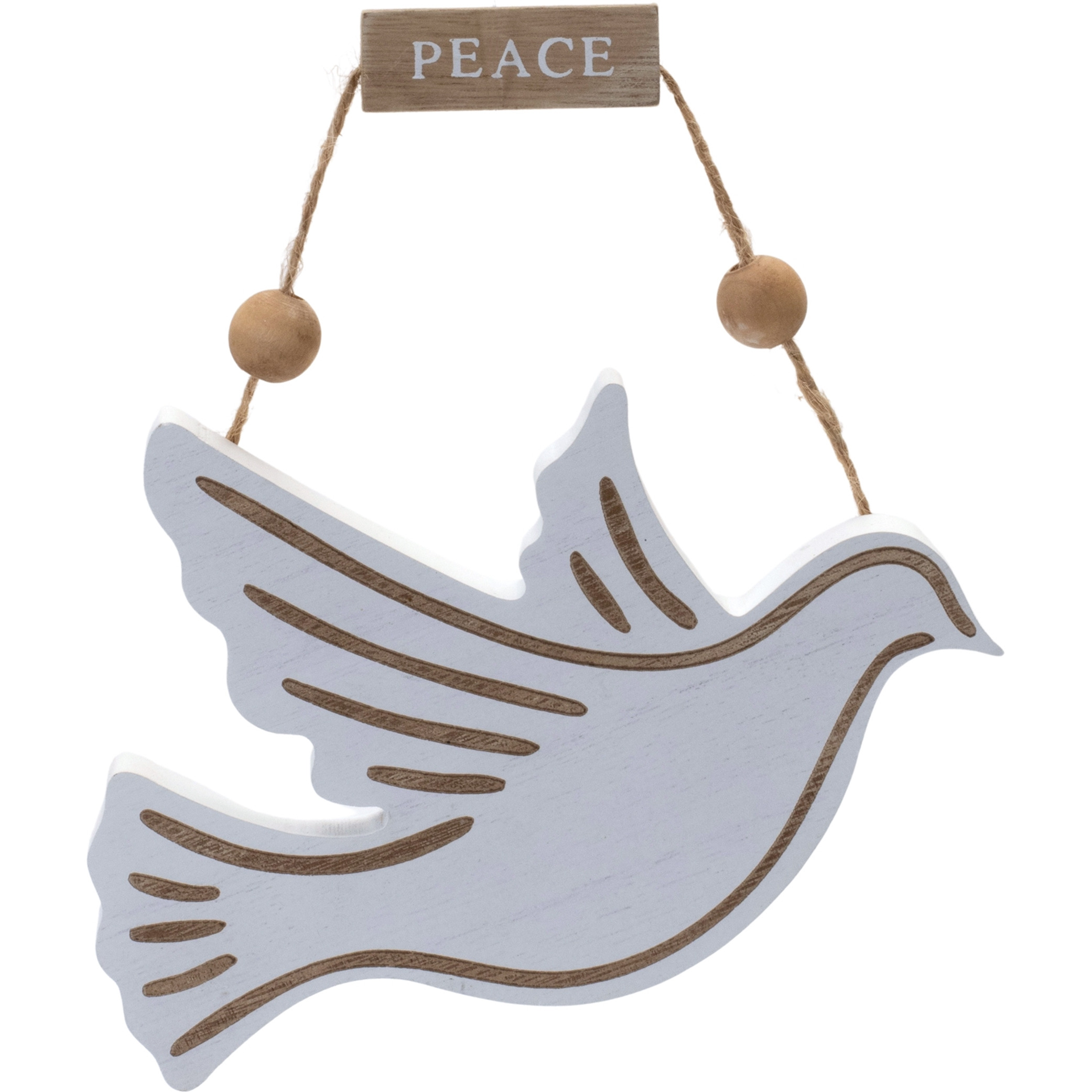 Wood Dove and Angel Sentiment Ornament (Set of 6)