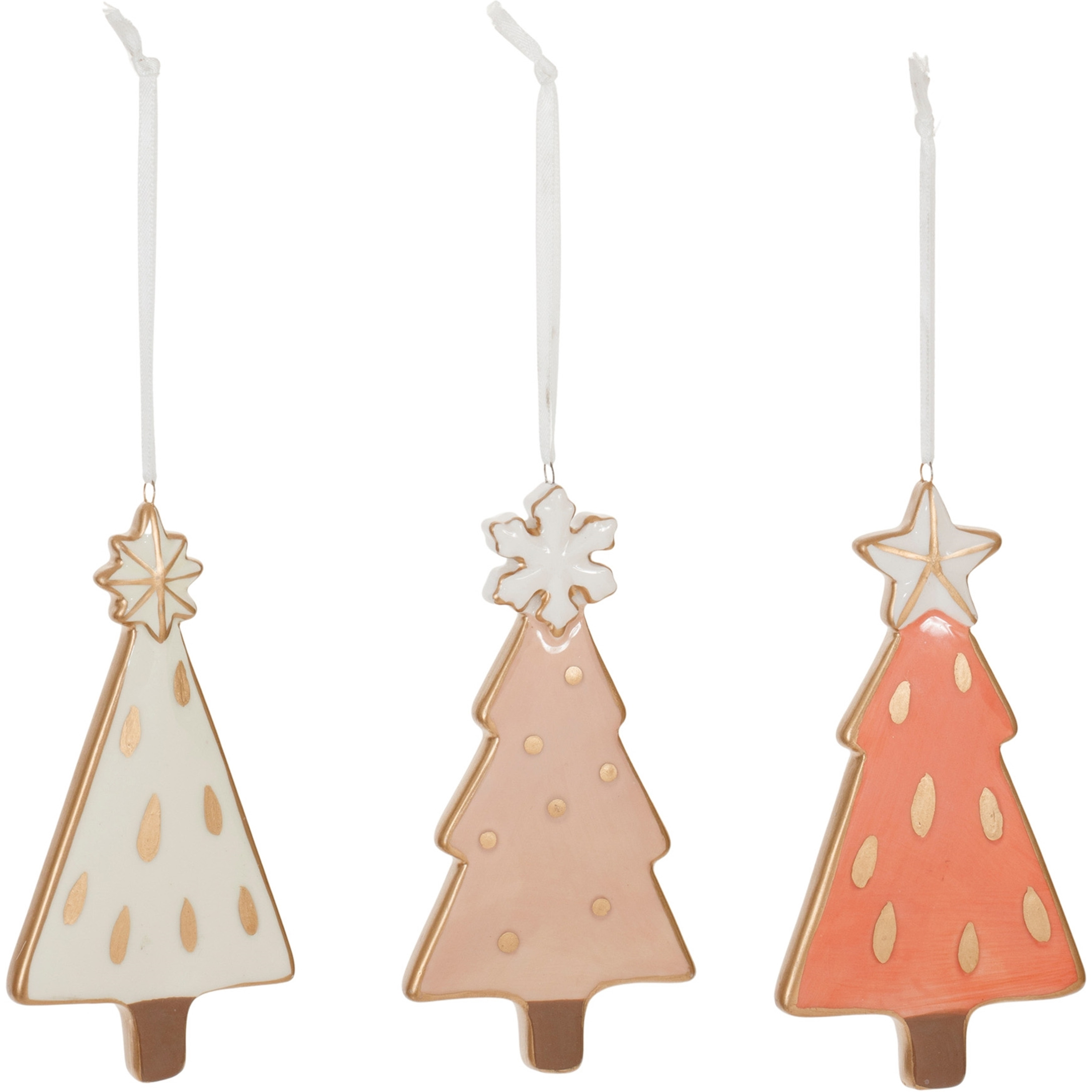 Ceramic Pine Tree Ornament (Set of 6)