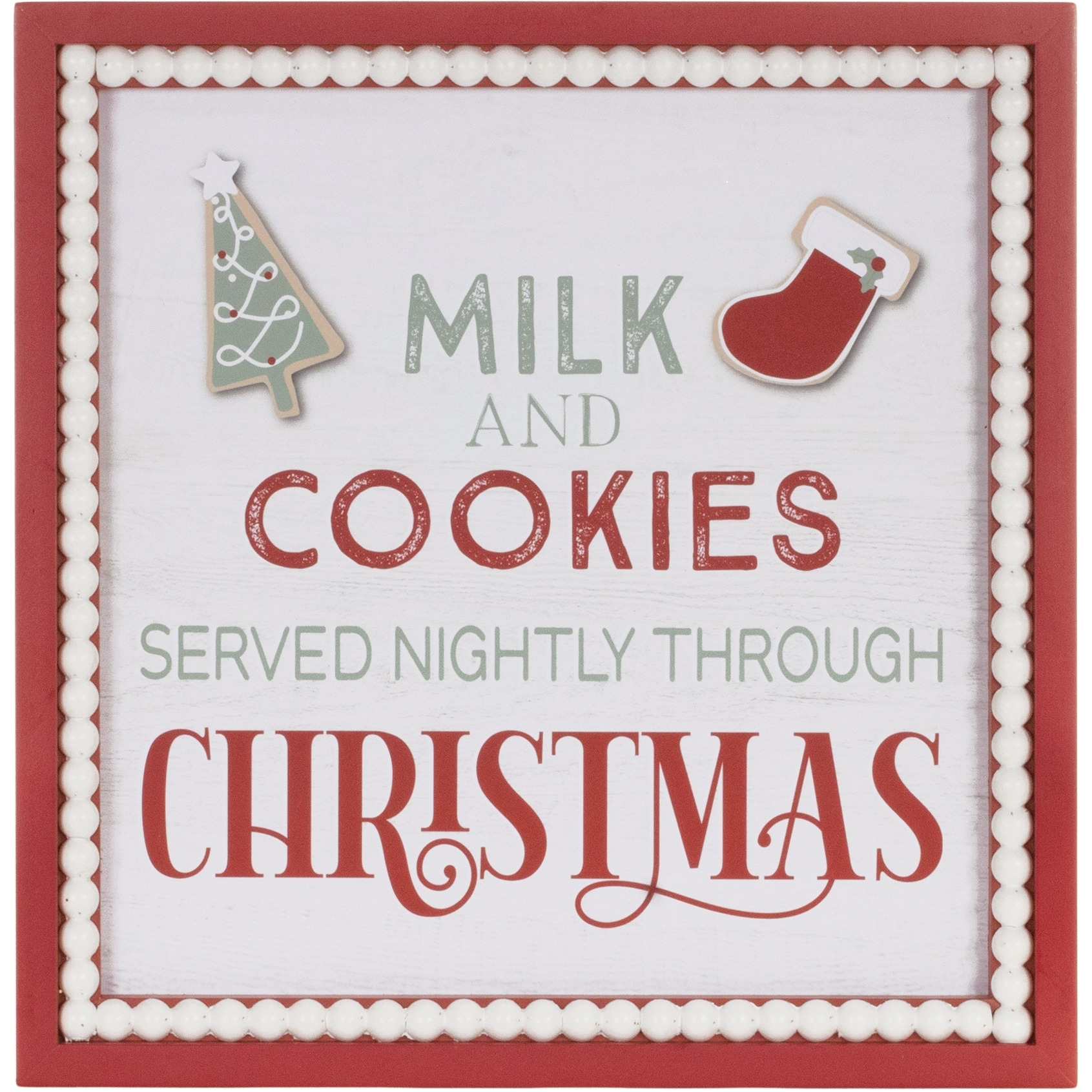 Framed Milk and Cookies Wall Sign 15&quotSQ