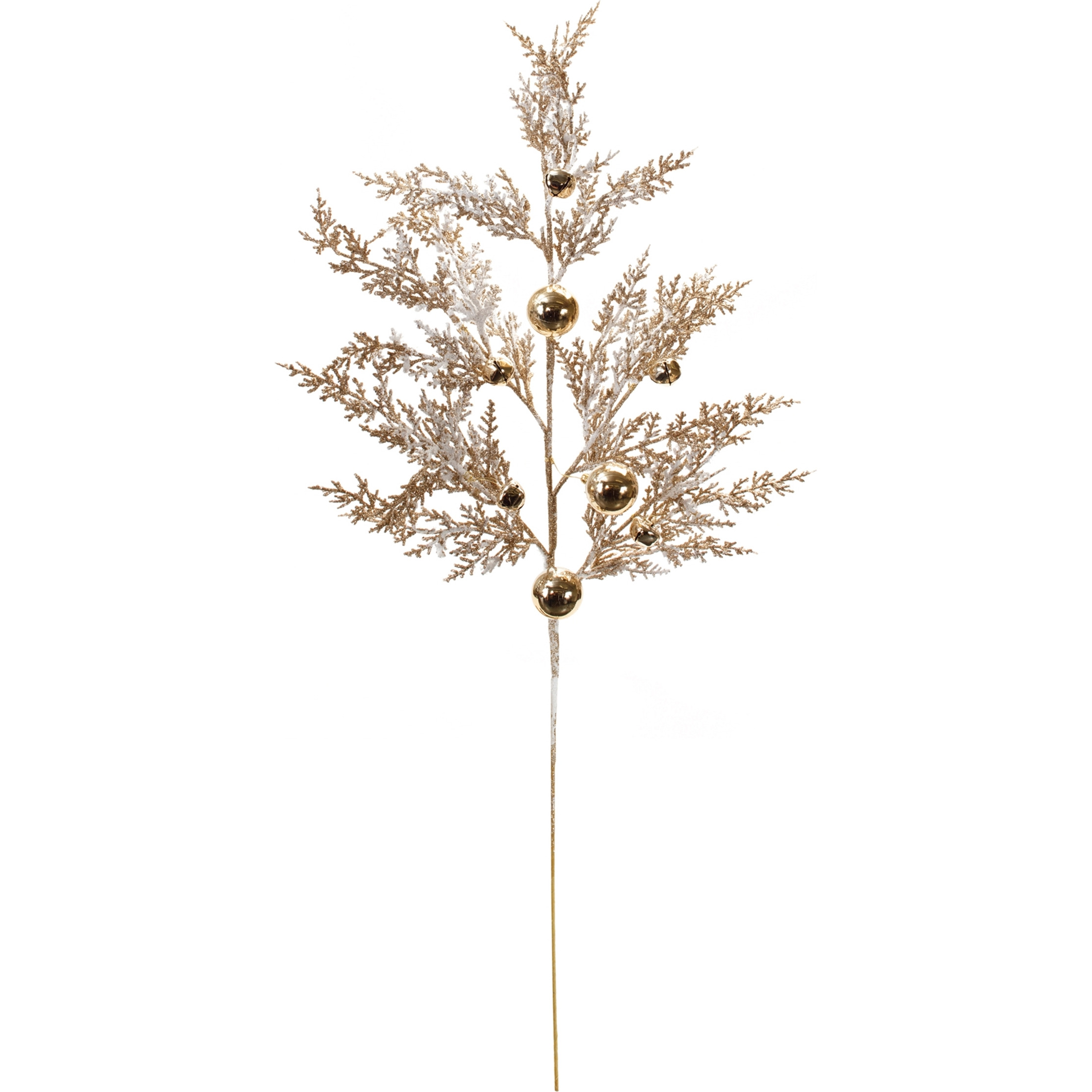 Flocked Sleigh Bell Pine Spray