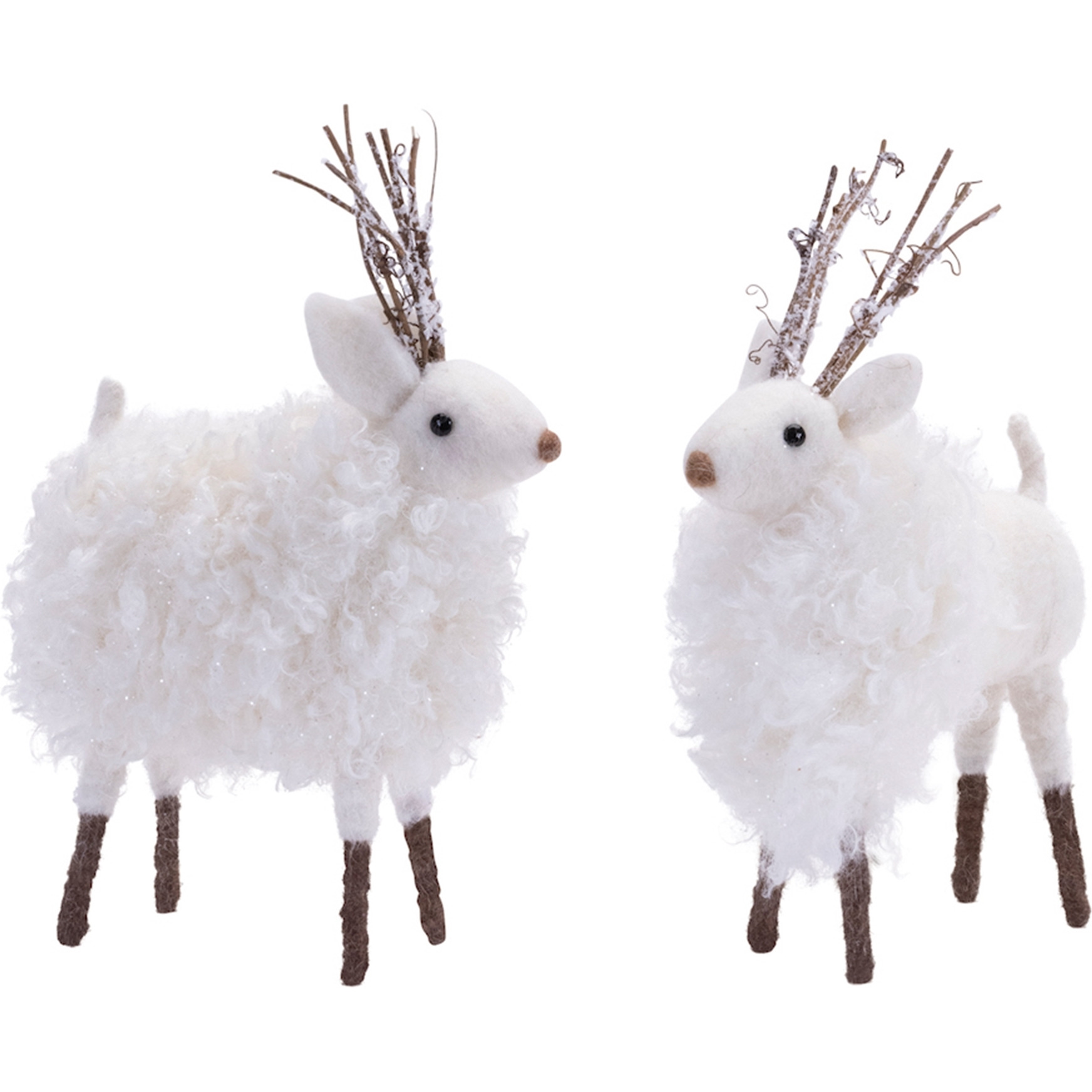 Fluffy Winter Deer Shelf Sitter (Set of 6)