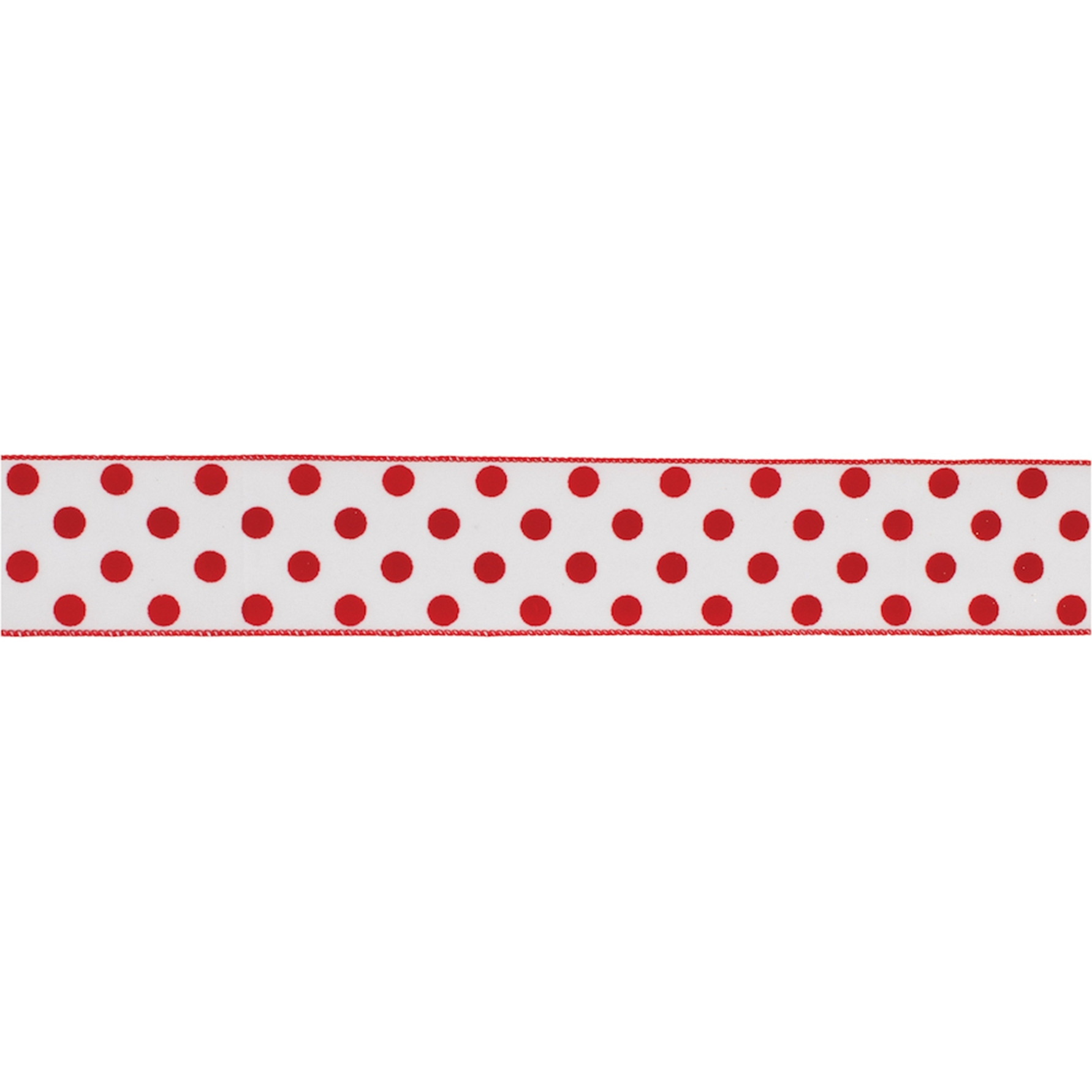 Red and White Polka Dot Wired Ribbon (Set of 2)