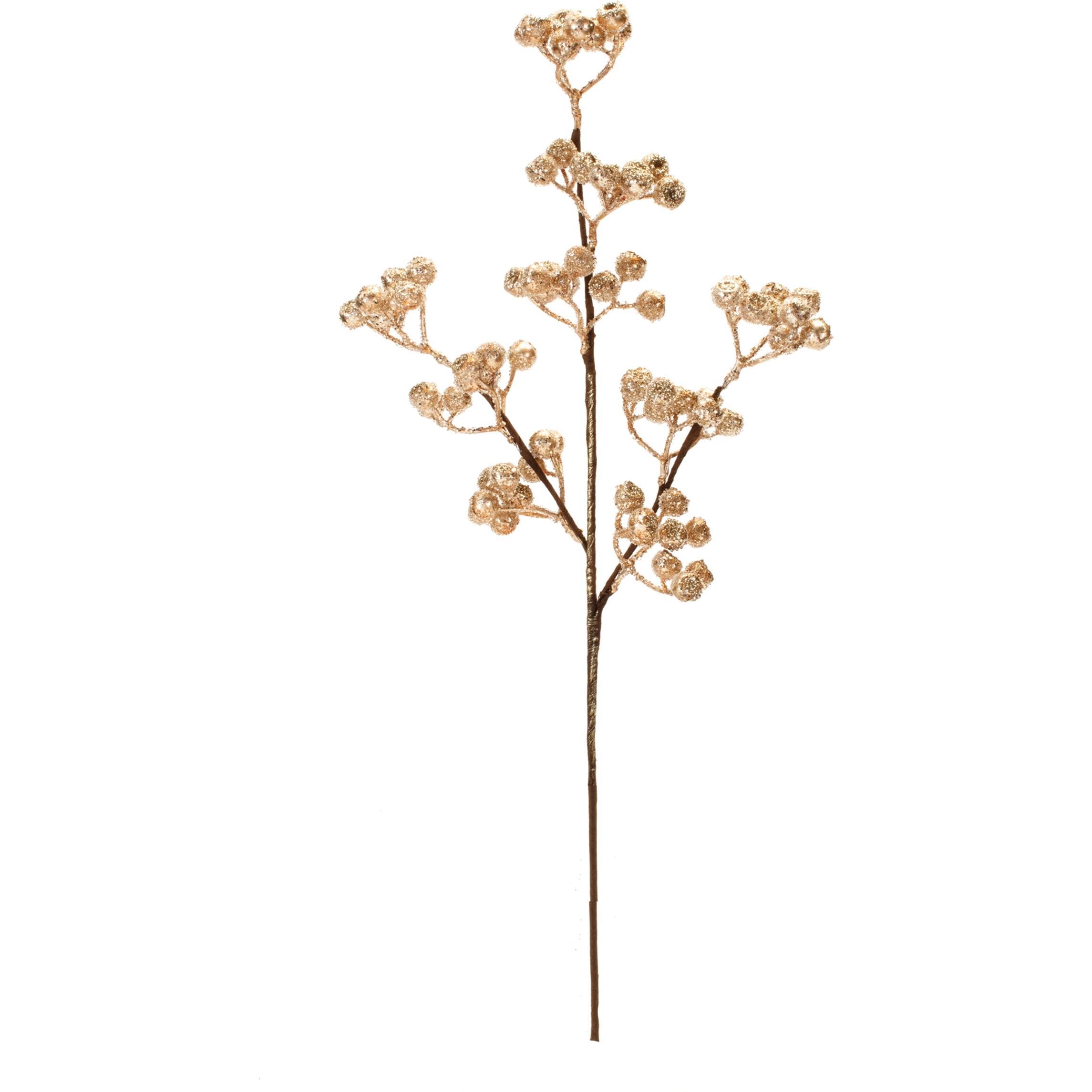 Glittered Gold Berry Spray (Set of 6)
