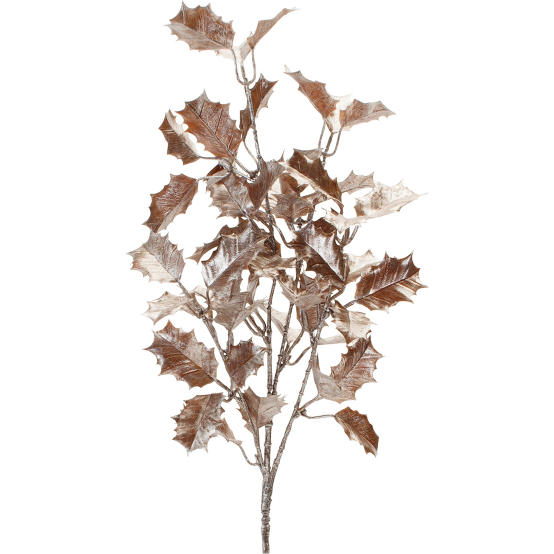 Metallic Holly Leaf Spray (Set of 6)