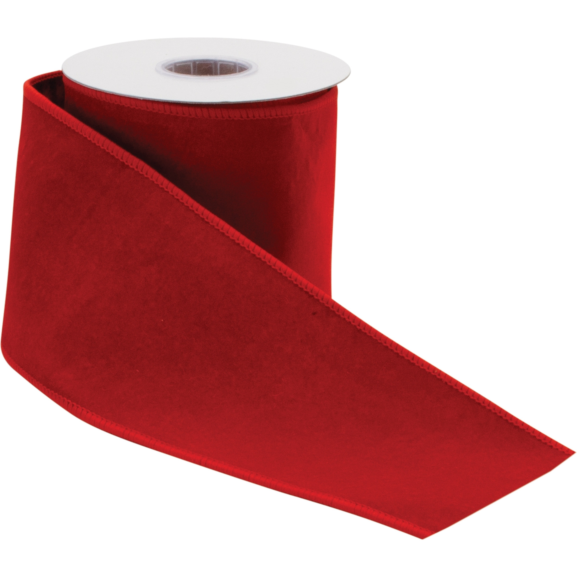 Red Nylon and Wool Wired Ribbon (Set of 2)