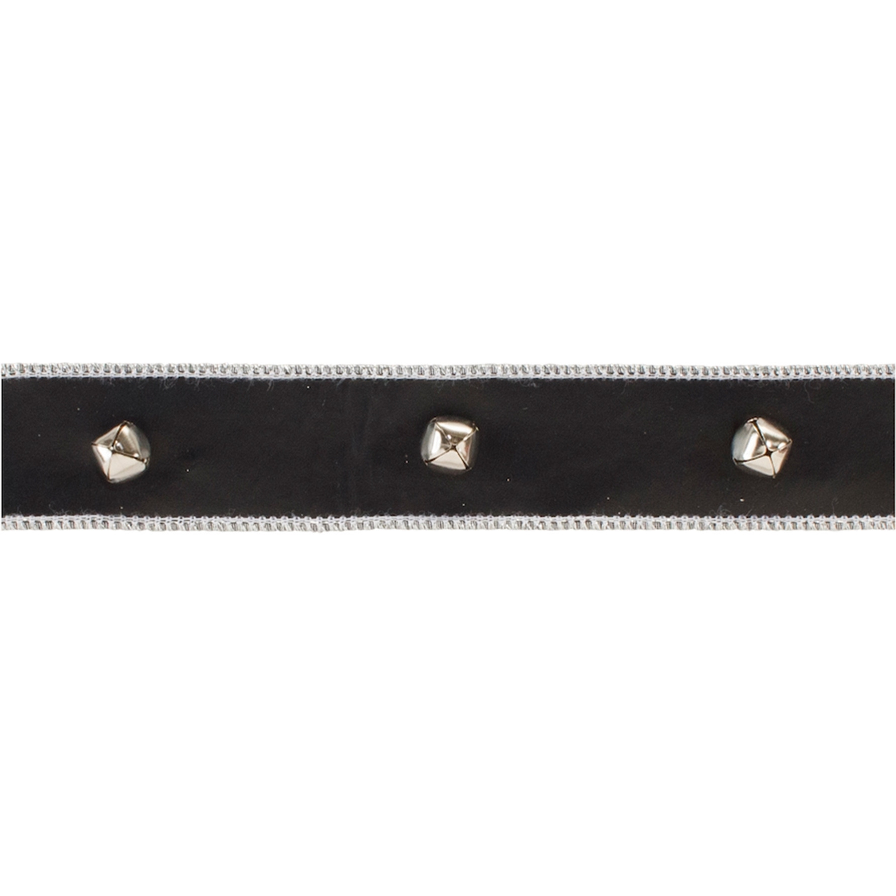 Jingle Bell Faux Leather Wired Ribbon 1.5" x 5yds.