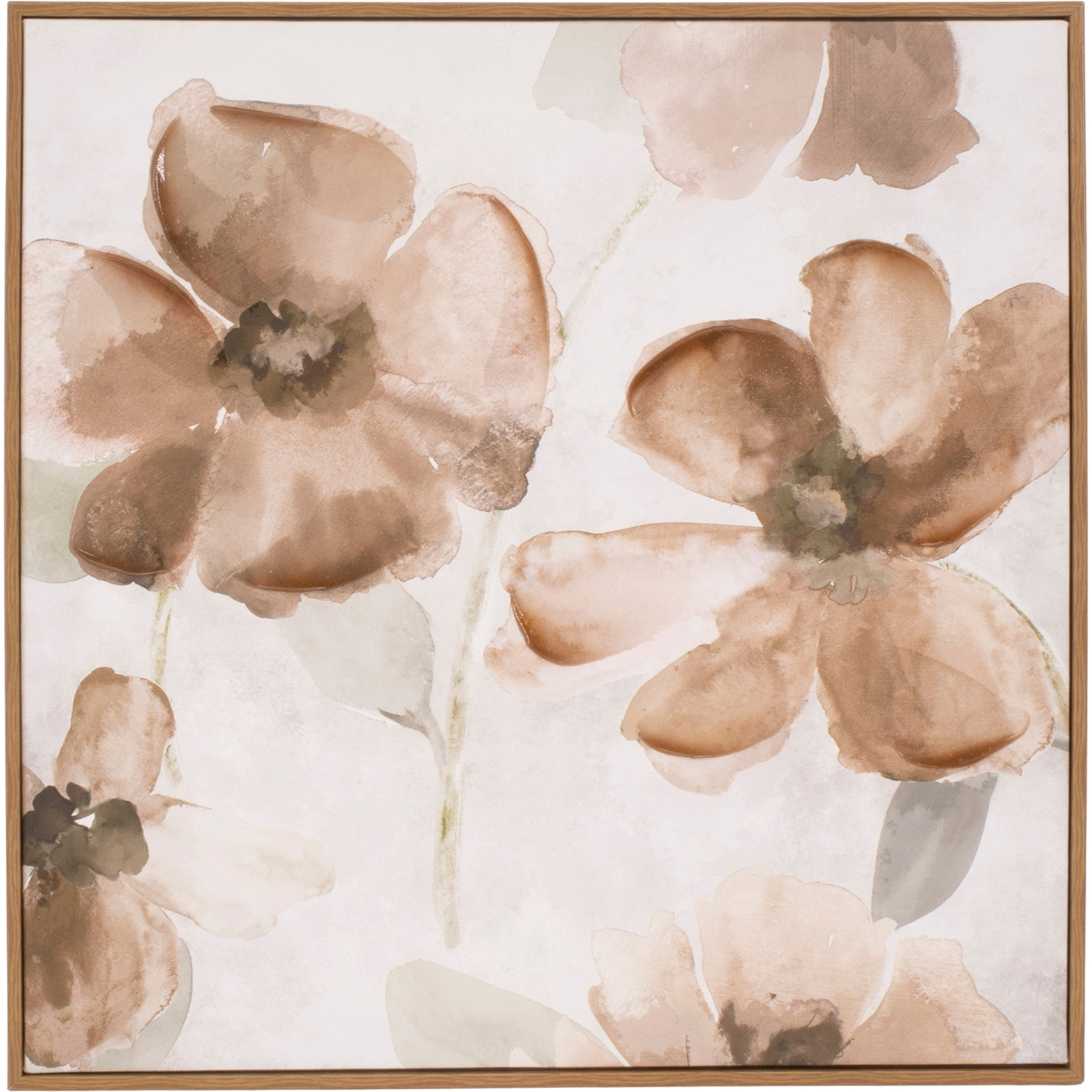 Wood Floral Block Plaque (Set of 2)