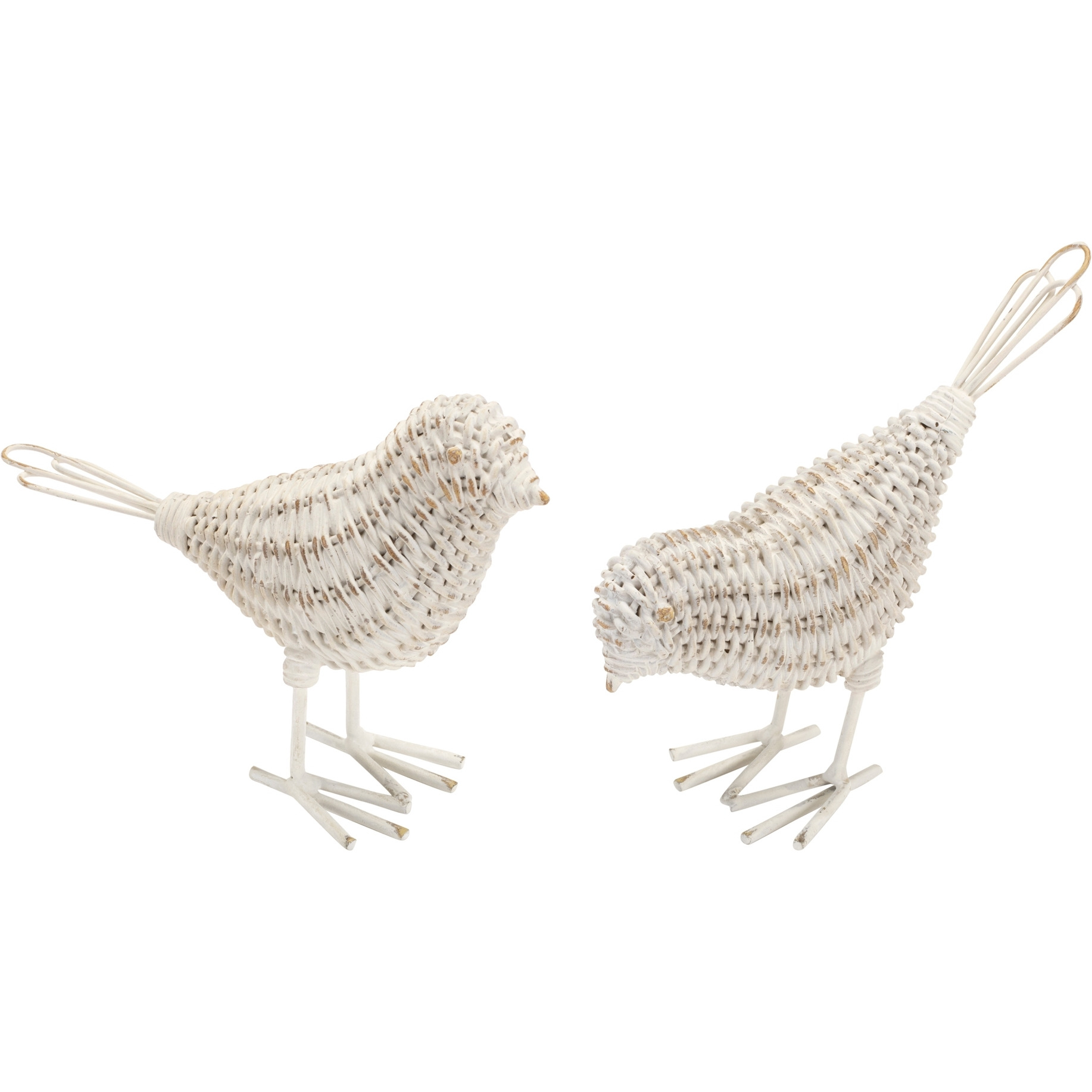 Wicker Design Bird Figurine (Set of 4)