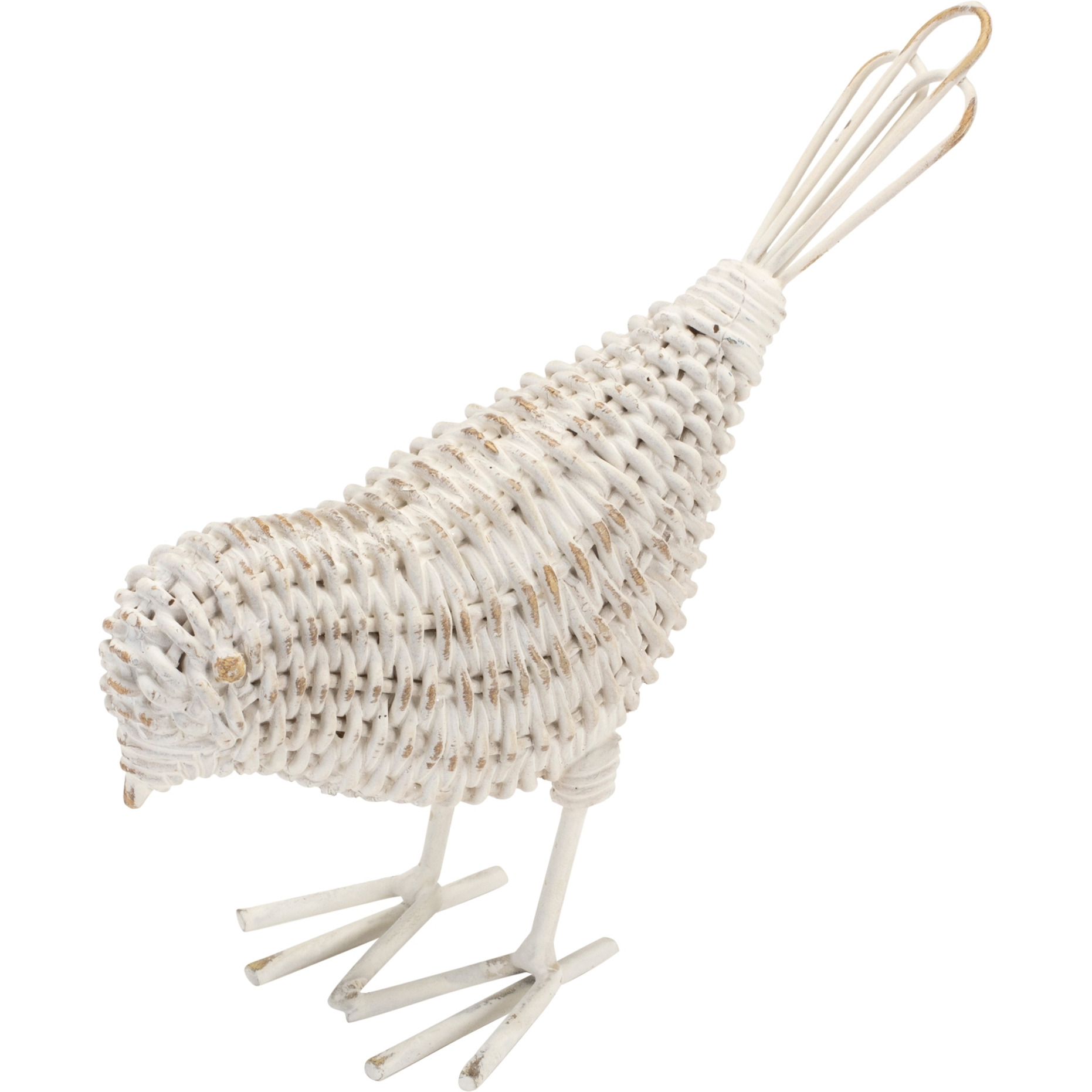 Wicker Design Bird Figurine (Set of 4)