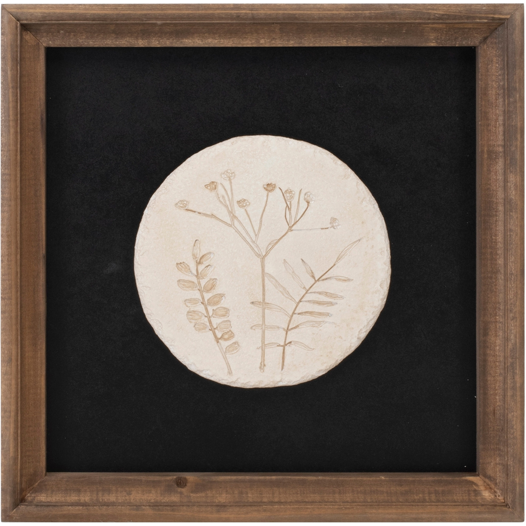Wood Framed Floral Plaque (Set of 2)