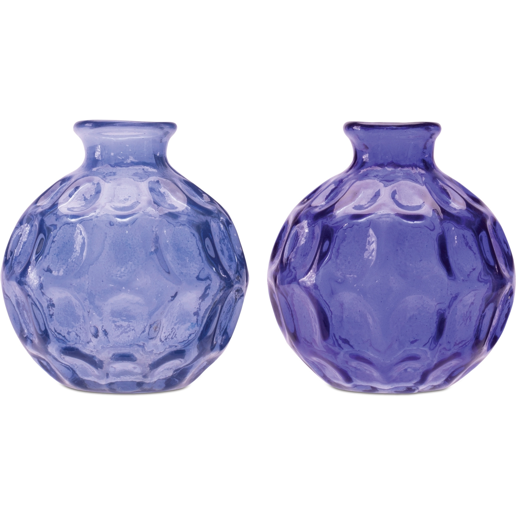 Blue Bubble Glass Bud Vase (Set of 2)